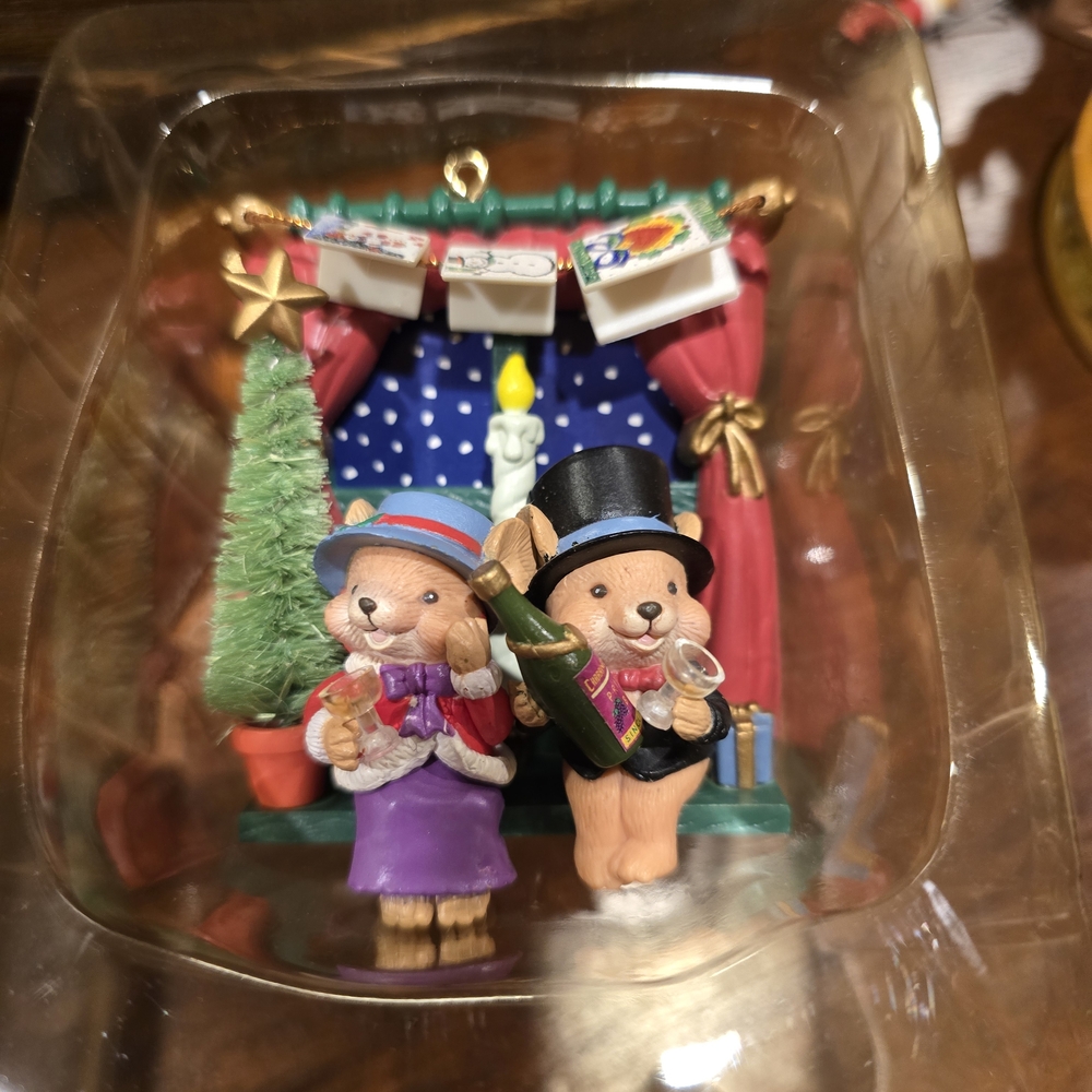 Festive Bear Couple Holiday Ornament